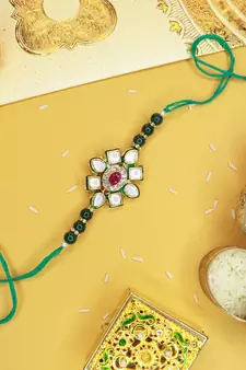Ethnic Designer Pearl Beads Studded for MenBrother Bhaiya for Rakshabhandan (R080G)