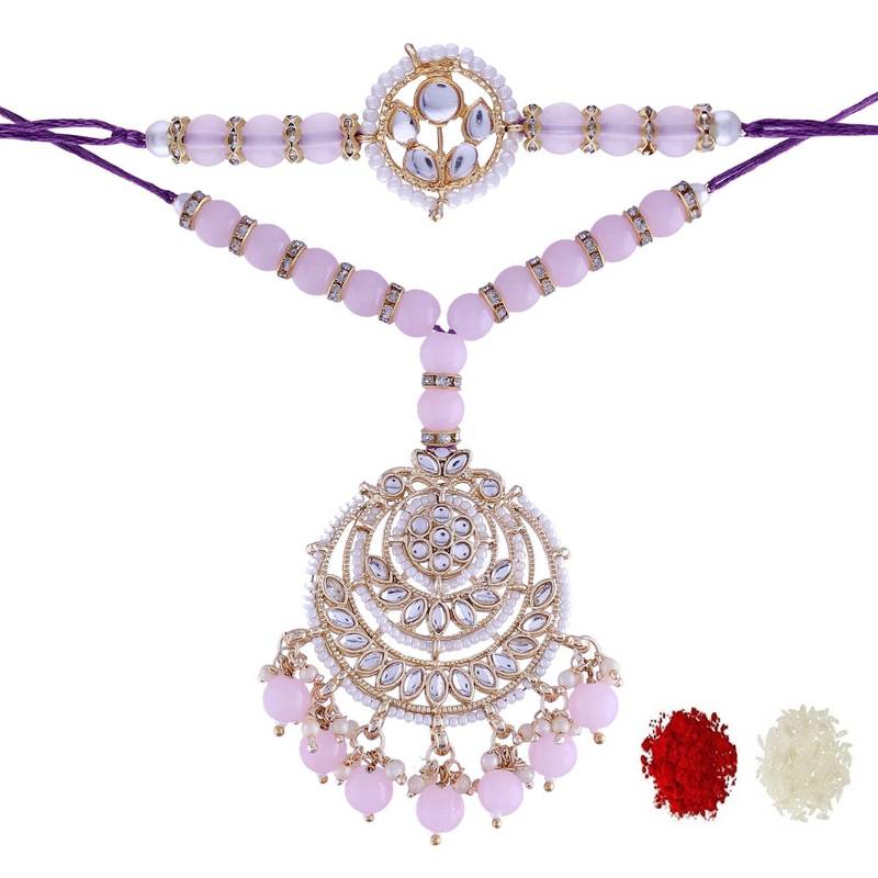 Designer Bhaiya Bhabhi Hanging Lumba Rakhi Combo Set for Rakshabhandan 