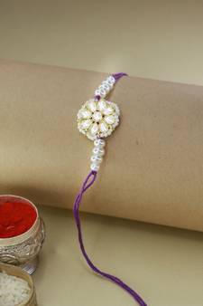 Ethnic Designer Pearl Beads Studded for MenBrother Bhaiya for Rakshabhandan (R083W)