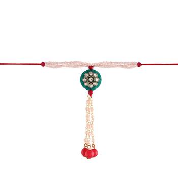 Designer Bhaiya Bhabhi Hanging Lumba Rakhi for Rakshabhandan Special (R012L) 2