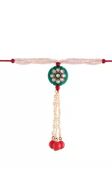 Designer Bhaiya Bhabhi Hanging Lumba Rakhi for Rakshabhandan Special (R012L)