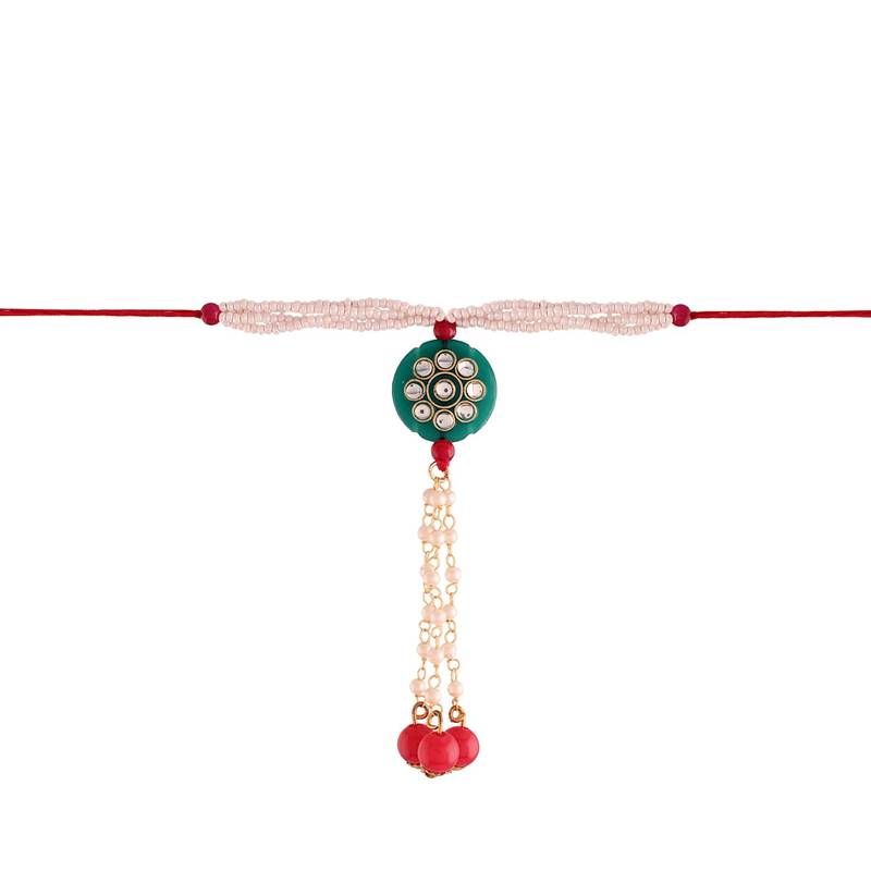 Designer Bhaiya Bhabhi Hanging Lumba Rakhi for Rakshabhandan Special (R012L)