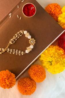Designer Bhaiya Bhabhi Hanging Lumba Rakhi for Rakshabhandan Special (R015L)