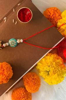 Designer Bhaiya Bhabhi Hanging Lumba Rakhi for Rakshabhandan Special (R017L)