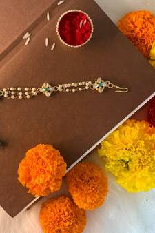 Designer Bhaiya Bhabhi Hanging Lumba Rakhi for Rakshabhandan Special (R022L)