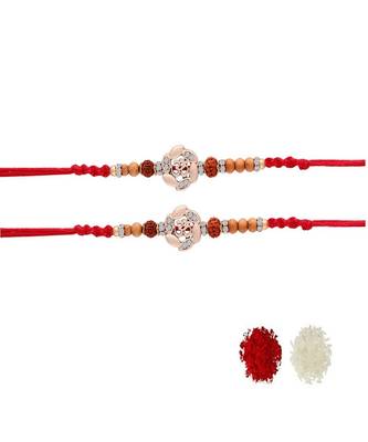 Rhodium Plated Ethnic OM Designer Rakhi for Brother Bhaiya (R0262) 1