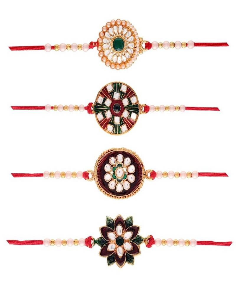 Gold Plated Ethnic Designer Pearl Kundan for BrotherMen