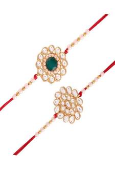 Gold Plated Ethnic Designer Pearl Kundan for BrotherMen
