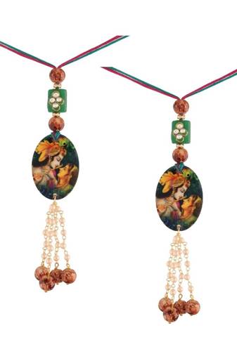 Traditional Hanging Printed Lumba Rakhi for Bhabhi 