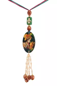 Traditional Hanging Printed Lumba Rakhi for Bhabhi 