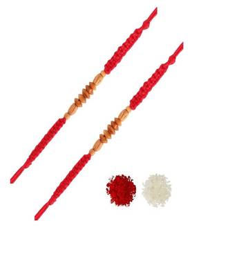 Ethnic Wooden with Roli Chawal for MenBrother Bhaiya (R0612) (Pack of 2) 1