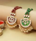 Designer Enamel Pearl Hanging Lumba Rakhi for Rakshabhandan 