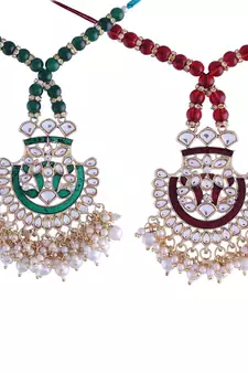 Designer Enamel Pearl Hanging Lumba Rakhi for Rakshabhandan 