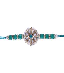 Rakshabhandan Special Designer Kundan & Pearl Studded Floral Rakhi for BrotherMen 