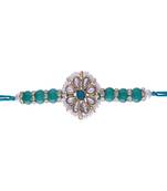 Rakshabhandan Special Designer Kundan & Pearl Studded Floral Rakhi for BrotherMen 