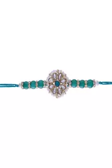Rakshabhandan Special Designer Kundan & Pearl Studded Floral Rakhi for BrotherMen 