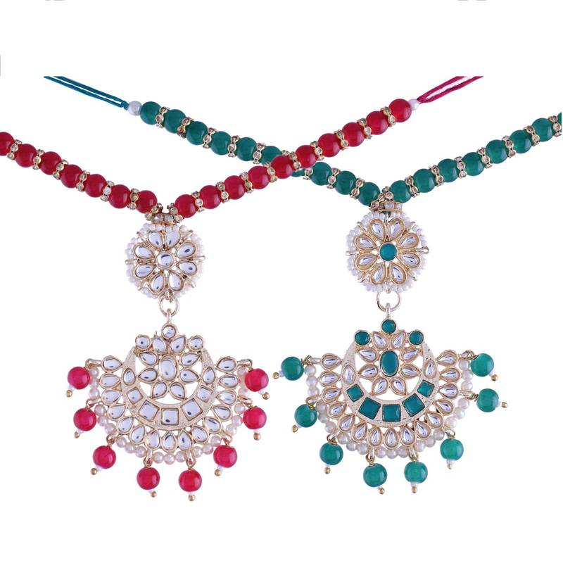 Rakshabhandan Special Designer Pearl Hanging Floral Lumba Rakhi for Bhabhi 