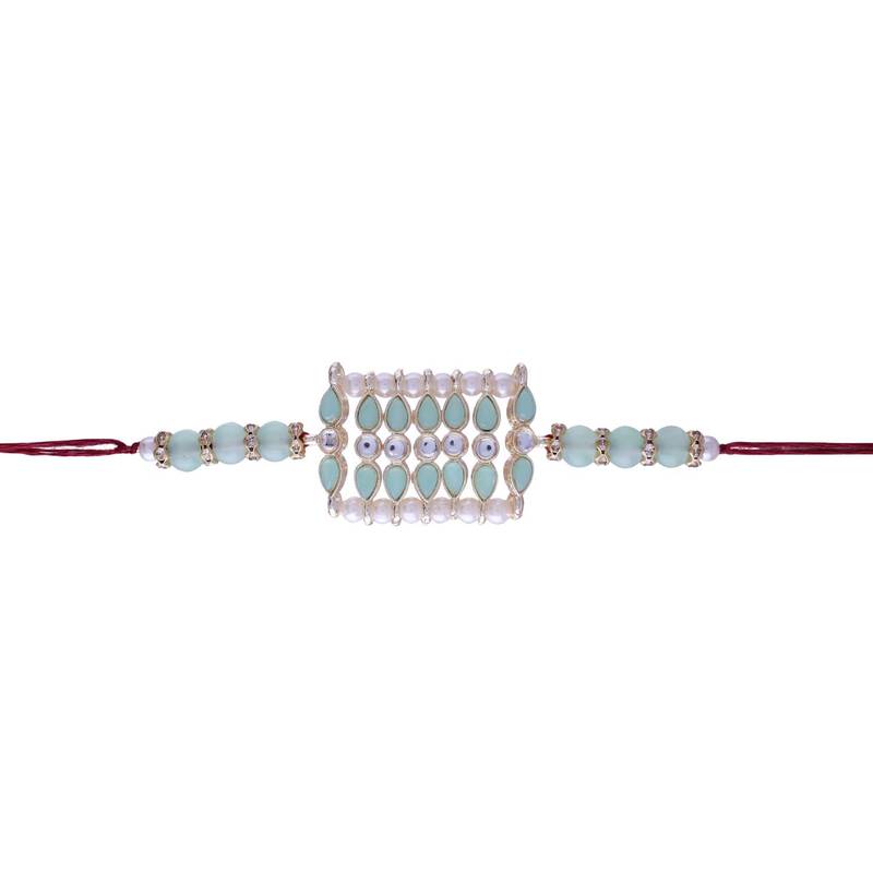 Rakshabhandan Special Designer Kundan & Pearl Studded Rakhi for BrotherMen 