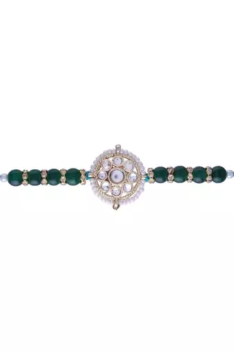 Rakshabhandan Special Designer Kundan & Pearl Studded Rakhi for BrotherMen 