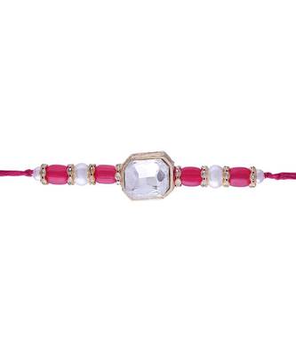Rakshabhandan Special Designer Kundan & Pearl Studded Rakhi for BrotherMen  1