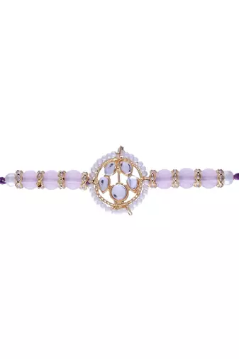 Rakshabhandan Special Designer Kundan & Pearl Studded Rakhi for BrotherMen 