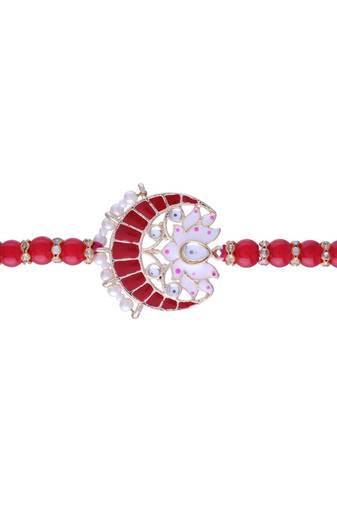 Rakshabhandan Special Designer Meenakari Pearl Rakhi for BrotherMen (R074R)
