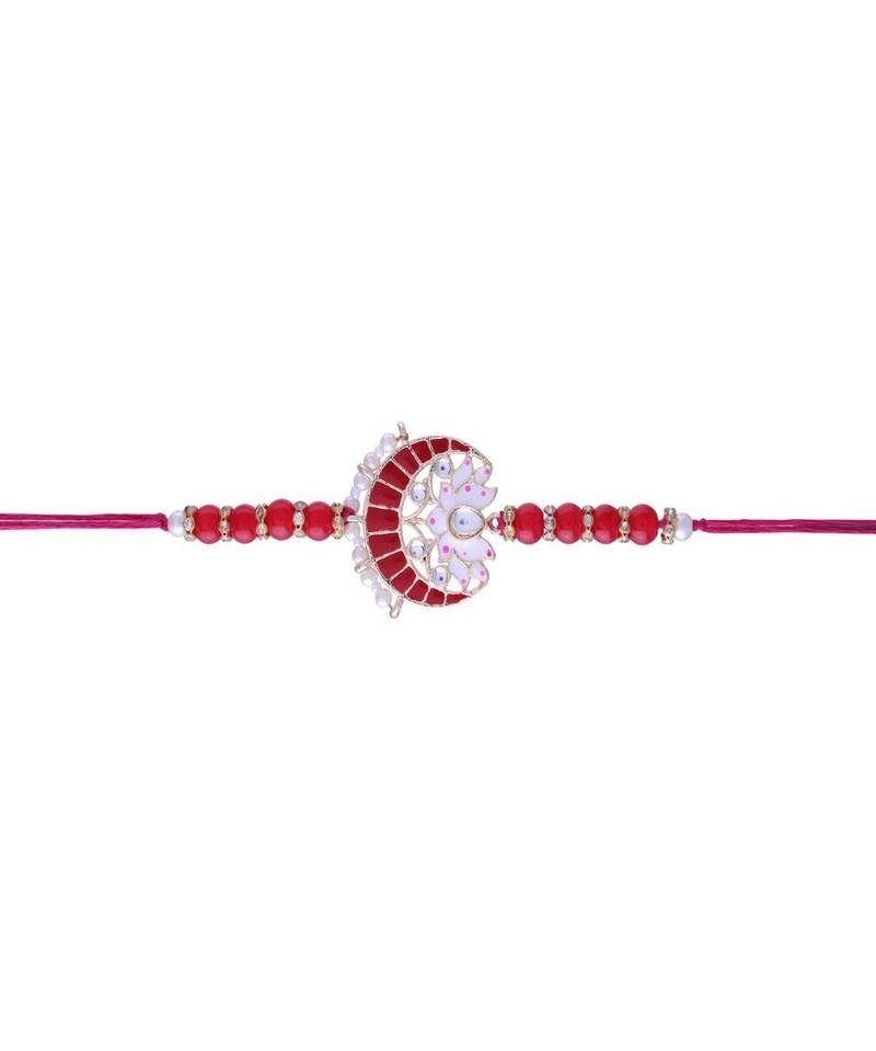 Rakshabhandan Special Designer Meenakari Pearl Rakhi for BrotherMen 