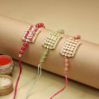 Ethnic Designer Pearl Beads Studded with Roli Chawal for BrotherMen  1