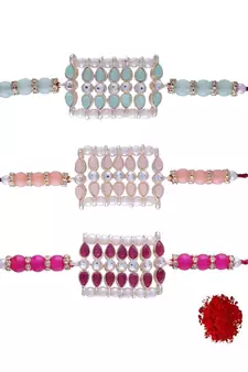 Ethnic Designer Pearl Beads Studded with Roli Chawal for BrotherMen 
