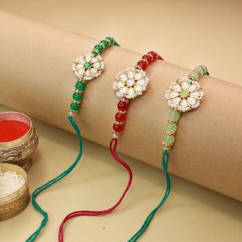 Ethnic Designer Pearl Beads Studded with Roli Chawal for BrotherMen 1
