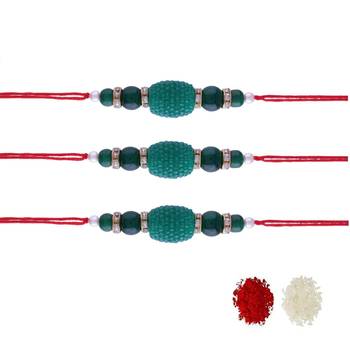 Ethnic Designer Pearl Beads Studdedwith Roli Chawal for BrotherMen  1
