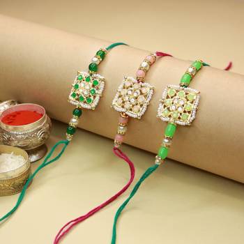 Ethnic Designer Pearl Beads Studded with Roli Chawal for BrotherMen 1