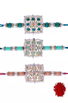 Ethnic Designer Pearl Beads Studded with Roli Chawal for BrotherMen