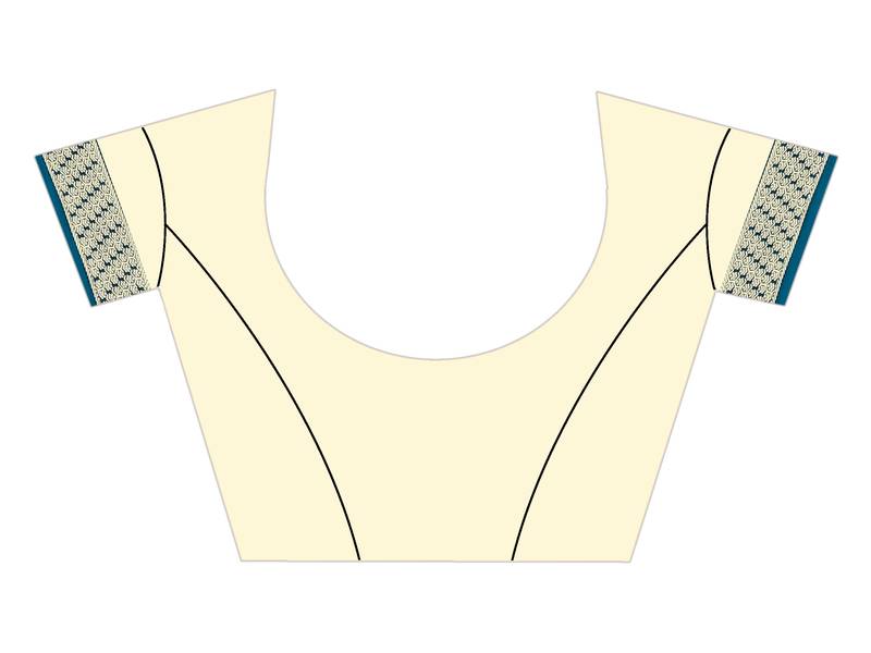 Glamrack Teal Green Jacquard Art Silk Designer Saree With Blouse Piece