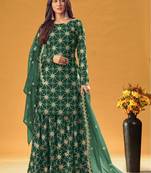 Green sequins georgette salwar
