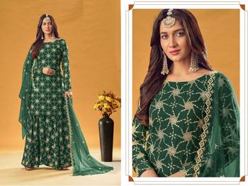 Green sequins georgette salwar 3