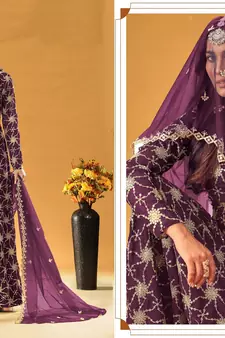 Wine sequins georgette salwar