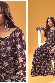 Wine sequins georgette salwar