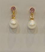 White pearl earrings