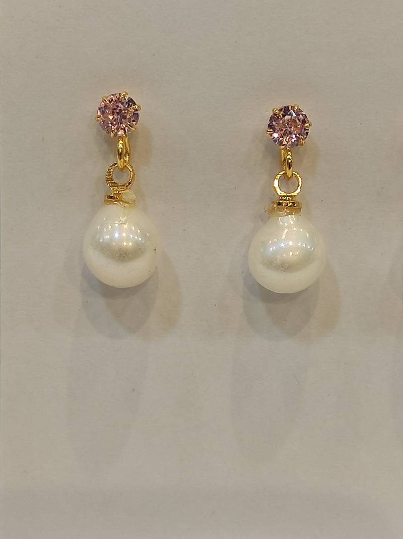 White pearl earrings