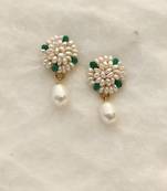 Green pearl earrings