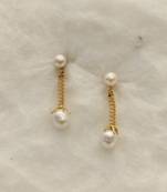White pearl earrings