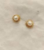 White pearl earrings
