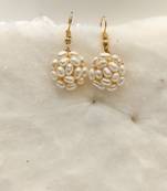 White pearl earrings