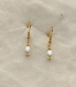 White pearl earrings