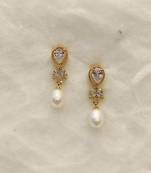 White pearl earrings