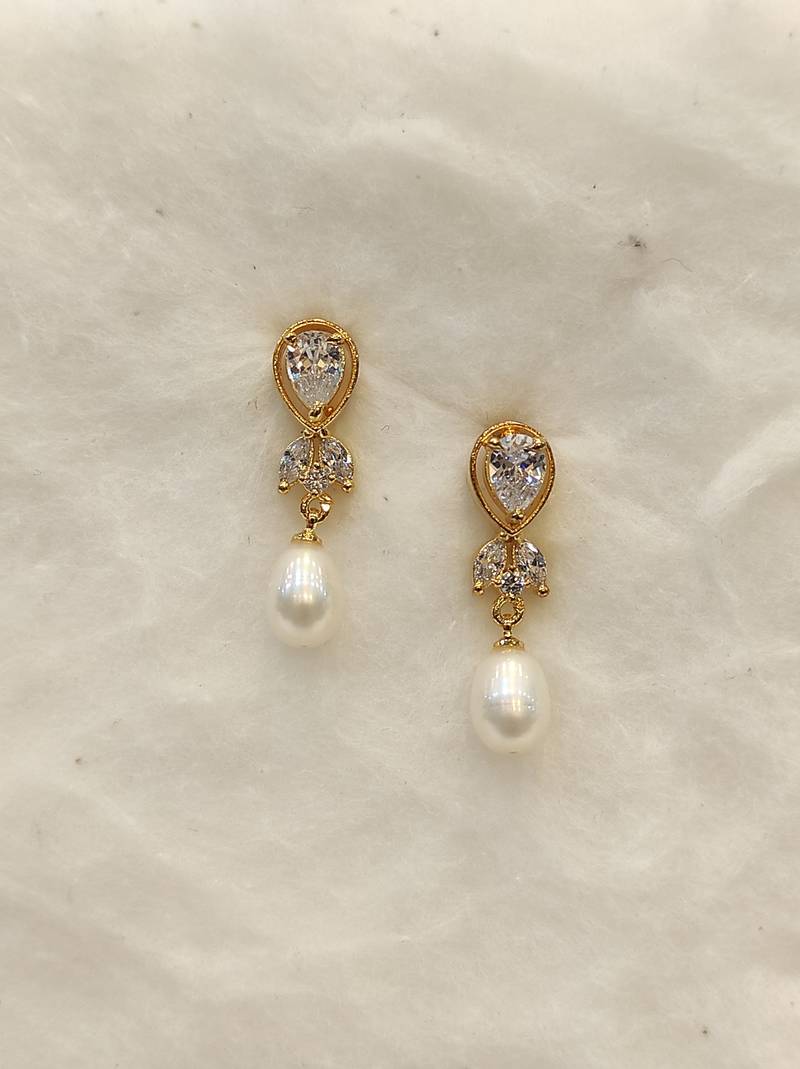 White pearl earrings