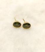 Green pearl earrings