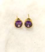 Purple pearl earrings