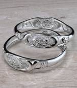 Rhodium Plated Designer American Diamond Bangles BD607